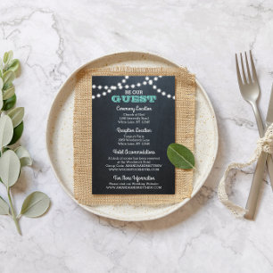 Cartão de Informações de Casamento de Chalkboard L