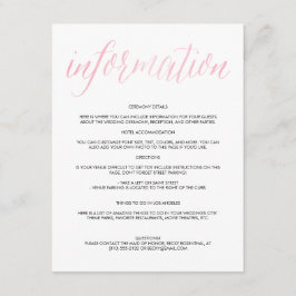 Cartão de Informações de Casamento de Script de Ág