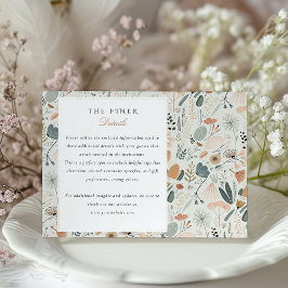 Cartão de Informações de Casamento do Século de Mé