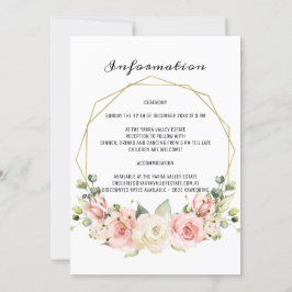 Cartão de Informações de Casamento Elegante.