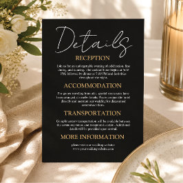 Cartão de Informações de Casamento Elegante