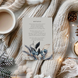 Cartão de Informações de Casamento Floral de inver