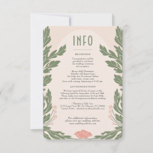 Cartão de Informações de Casamento Floral de Vinta
