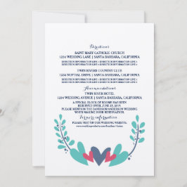 Cartão de Informações de Casamento Hearts and Vine