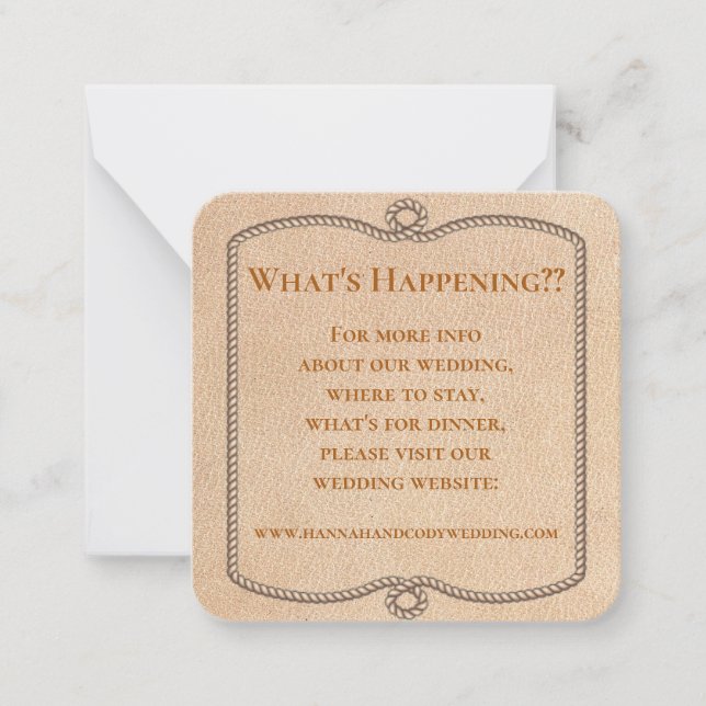 Cartão de Informações de Casamento Ocidental Longh (Frente)