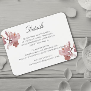 Cartão de Informações de Casamento Orquídeo Rosa