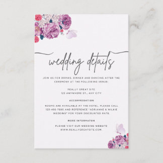 Cartão de Informações de Casamento Petal Whispers