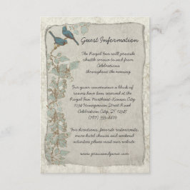 Cartão de Informações de Casamento tema damasco Vi