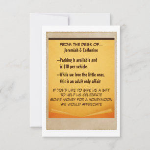 Cartão de Informações de Casamento Vintage Adventu