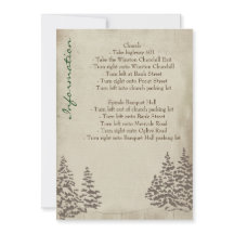 Cartão de Informações de Casamento Vintage Evergre