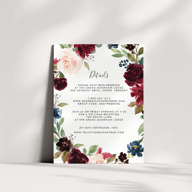 Cartão de Informações de Convidado do Radiant Bloo (Criador carregado)