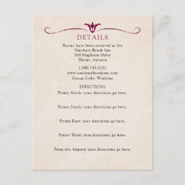 Cartão de Informações de Detalhes de Casamento Bor