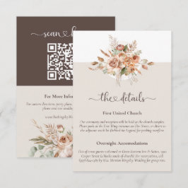 Cartão de Informações de Detalhes de Casamento Flo