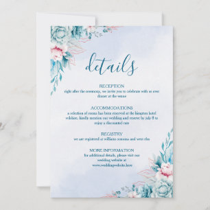 Cartão de Informações de Detalhes de Casamento Flo