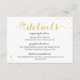 Cartão de Informações de Folha Ouro Moderno