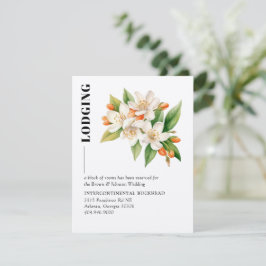 Cartão de Informações de Hospedagem Flor de Laranj