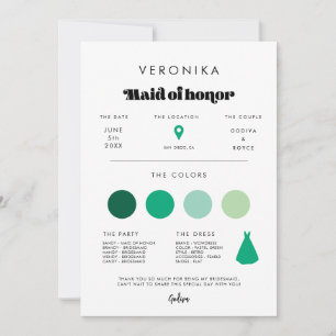 Cartão de informações de Madrinha de casamento do