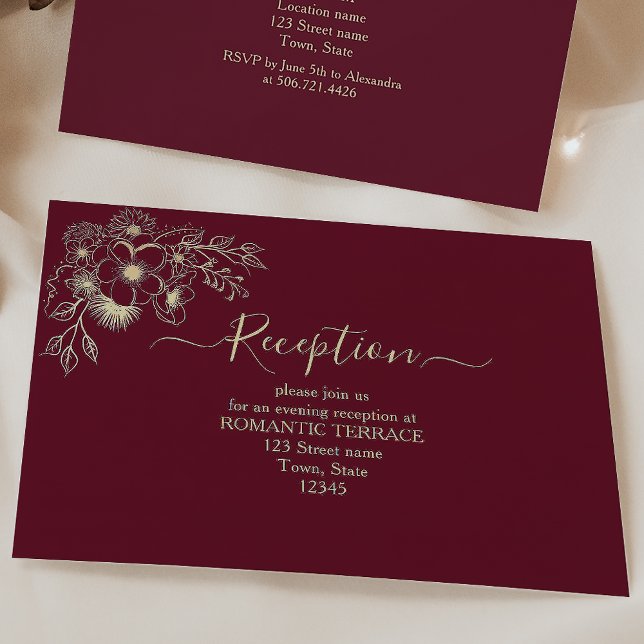 Cartão de Informações de Recepção de Casamento Dou (Criador carregado)