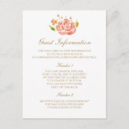 Cartão de Informações de Rosas de Aquarela