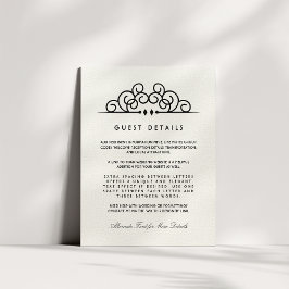 Cartão De Informações Deco Flourish Weding Guest Information