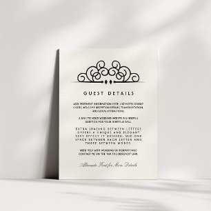 Cartão De Informações Deco Flourish Weding Guest Information