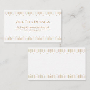 Cartão De Informações Deco Moderno Detalhes de Casamento em Faux Doura