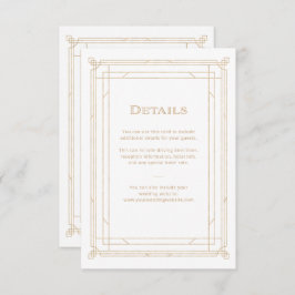 Cartão De Informações Deco Moderno | Detalhes do Convidado para Casament