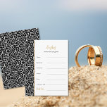 Cartão De Informações Deixa o tema do casamento desejar para noiva e noi<br><div class="desc">Nosso Tema de Casamento de Folhas Deseja fazer a Noiva e o Cartão de Alojamento, parte da Coleção de Convite para Casamento de Padrões de Folha de Chico, permite que convidados deixem anotações. Esta placa simples x 3, 5" de 5", em formato retrato com uma borda preta de folha abstrato,...</div>