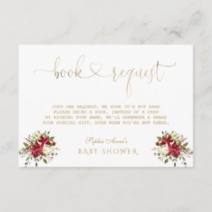 Cartão De Informações Delicar Chá de fraldas Dourado de Poinsettia Water