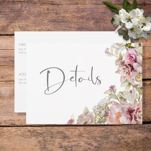 Cartão De Informações Delicar detalhes modernos de cor-de-rosa Rosa Lily