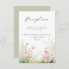 Cartão De Informações Delicar Recepção de casamento de flor selvagem