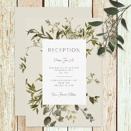Cartão De Informações Delicate Boho Greenery Recepção de casamento