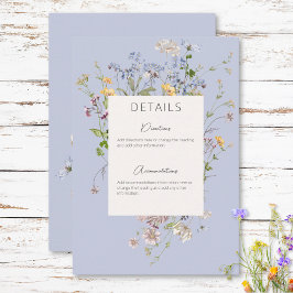 Cartão De Informações Delicate Boho Wildflower Periwinkle Detalhes