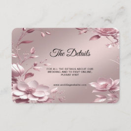 Cartão De Informações Delicate Pink Floral Frame Detail