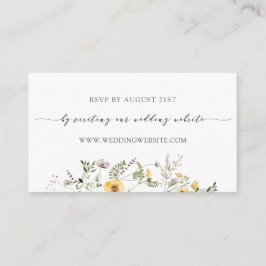 Cartão De Informações Delicate Yellow Wildflower Weding RSVP Online