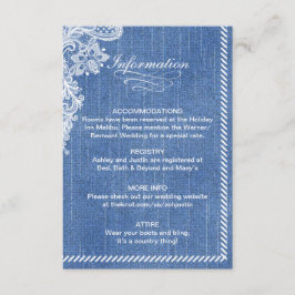 Cartão de informações Denim e Lace