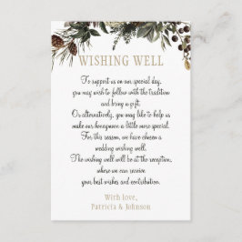 Cartão De Informações Desejando um casamento no inverno chic floral eleg
