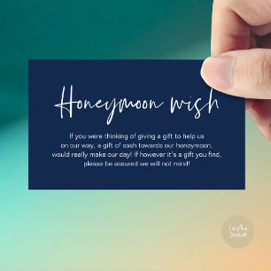 Cartão De Informações Desejo de Lua de Casamento, Presentes de Casamento