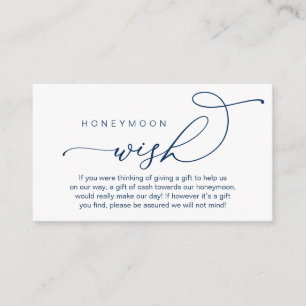 Cartão De Informações Desejo de Lua de Casamento, Presentes em Dinheiro 