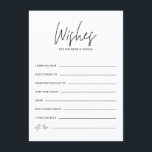 Cartão De Informações Desejos de Caligrafia Preta para os Noivos<br><div class="desc">Cartão de Desejos de Caligrafia Preta para os Noivos | Escreva votos de felicidade para os noivos com este cartão de casamento elegante. Ele apresenta caligrafia manuscrita,  tipografia moderna e padrão de bolinhas.</div>