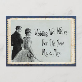 Cartão De Informações Desejos de casamento conselhos noiva noivo vintage