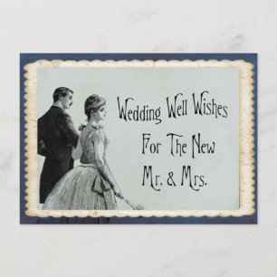 Cartão De Informações Desejos de casamento conselhos noiva noivo vintage