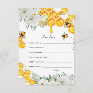 Cartão De Informações Desejos para Bebê   Abelhas-do-bumble