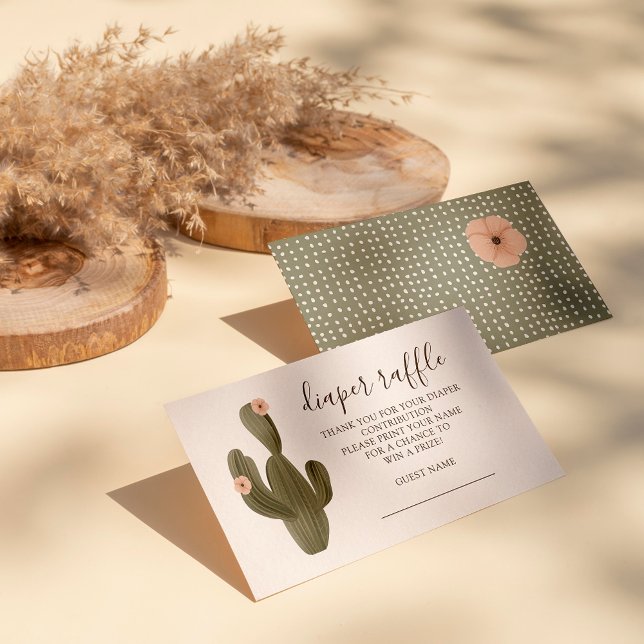 Cartão De Informações Desert Chic Fralda Raffle (Diapers are classy with our desert chic diaper raffle card. Check our collection for matching items!)