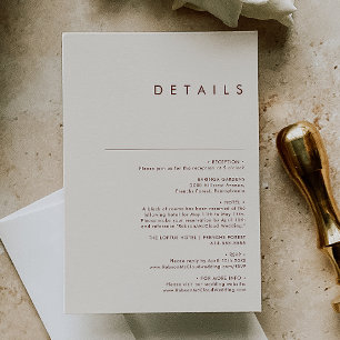 Cartão De Informações Deserto Simples   Detalhes do branco natural