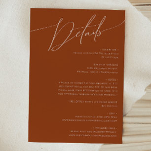 Cartão De Informações Deserto Whimsic   Dados do Terracotta