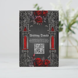 Cartão De Informações Design de casamento gótico e maravilhoso.