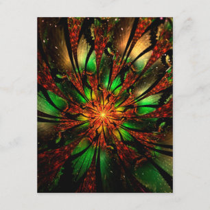 Cartão De Informações design de flor fractal abstrato.