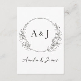 Cartão De Informações Design de iniciais personalizadas