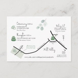 Cartão De Informações Design de Ordem Personalizada do Mapa Casado